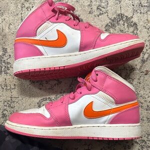 Nike Kids Pink and White Air Sneakers